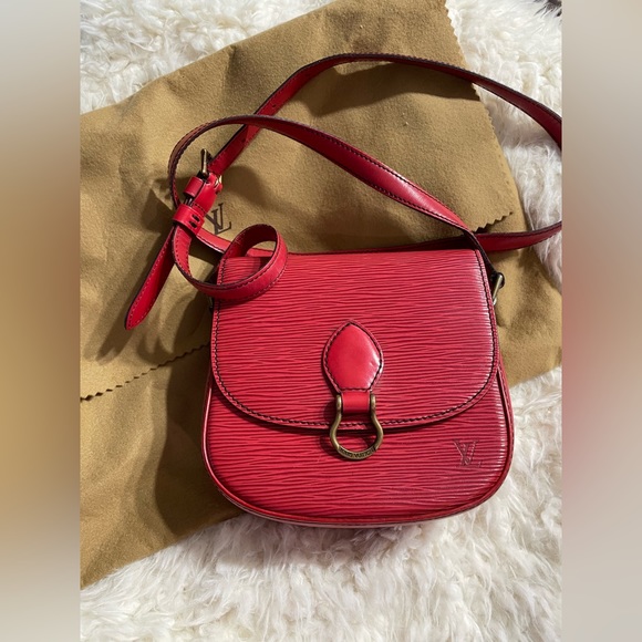 Louis Vuitton Epi Mini Saint-Cloud Castilian Red Shoulder Bag. Vintage Used - Picture 1 of 16